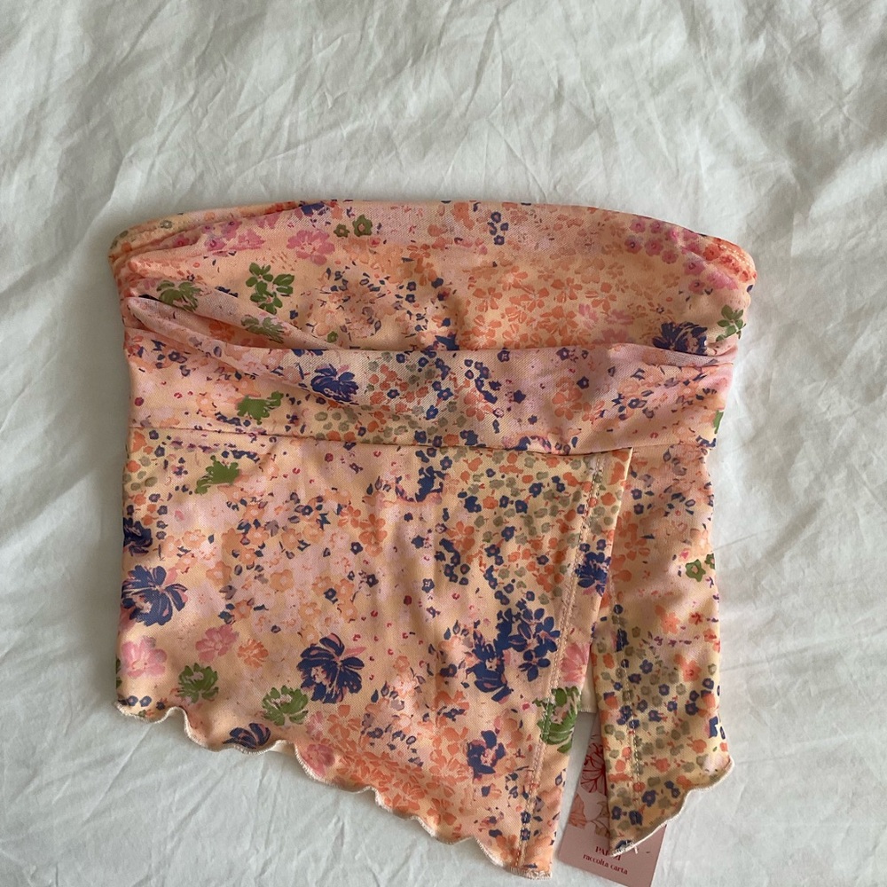 Floral Strapless Top